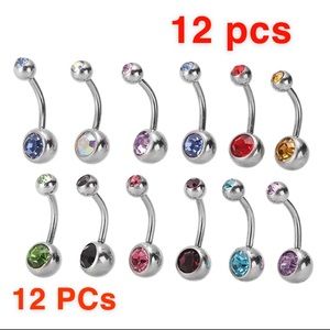 Belly button rings 12 pcs NEW